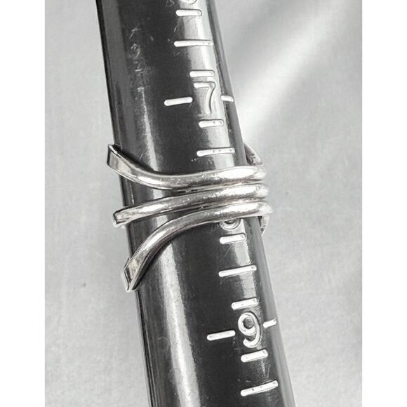 Sterling Silver 925 Bow Knot Ring Size 8 Vintage Modernist Ribbon Statement - Picture 6 of 6